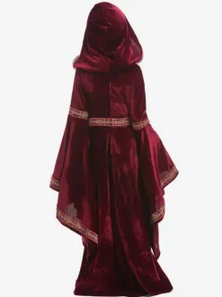 Costumes Bordeaux Vampire Velours Enfant Cosplay Vêtement Déguisement Carnaval