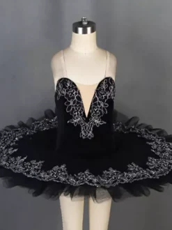 Costumes de danse de Ballet rouge robe de ballerine à volants en dentelle et Polyester pour adultes et enfants vêtements de danse