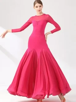 Costumes de danse de salon robe transparente élégante à col en bijoux pour femmes noires robe de danse superposée vêtements de danse de valse salsa vêtements de danse de tango flamenco