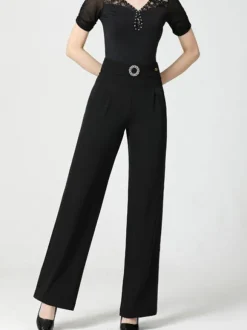 Costumes De Danse De Salon Pantalon Femmes Vert Foncé