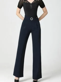 Costumes De Danse De Salon Pantalon Femmes Vert Foncé