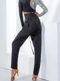 Costumes de danse de salon kaki Lycra Spandex pantalons vêtements de danse pour les femmes
