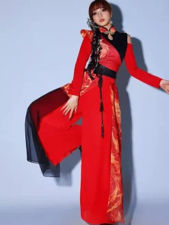 Costumes de danse Ensemble de vêtements de danse de style chinois pour femmes