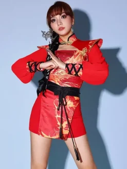 Costumes de danse Ensemble de vêtements de danse de style chinois pour femmes