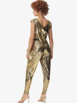 Costumes de danse hip-hop disco hippie des années 70 combinaison dorée costume de danse de rue