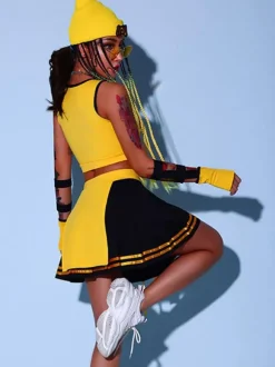Costumes de danse Jazz femmes haut jupe gants vêtements de danse