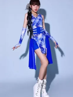 Costumes de danse Jazz pour femmes gants en mousseline de soie Lycra Spandex collants vestimentaires vêtements de danse