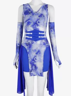 Costumes de danse Jazz pour femmes gants en mousseline de soie Lycra Spandex collants vestimentaires vêtements de danse