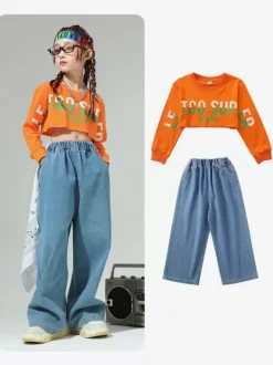 Costumes de danse Jazz top pantalon en Polyester femmes ensemble de danse