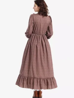 Costumes de tablier de robe rétro à imprimé floral vintage