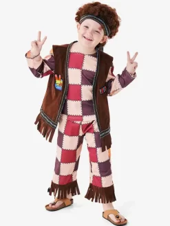 Costumes d'Halloween pour enfants Ensemble haut et pantalon en polyester marron foncé pour Halloween
