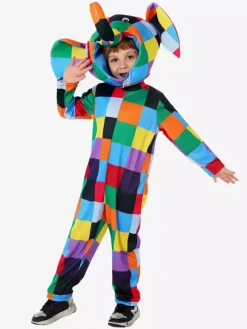 Costumes d'éléphant pour enfants costumes de carnaval d'Halloween ensemble combinaison et capuche