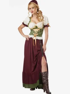 Costumes Oktoberfest Jupe Blanche Imprimé Ensembles Sexy Déguisement Femme