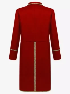 Costumes rétro à manches longues en polyester rétro rouge vintage pour homme Bourgogne