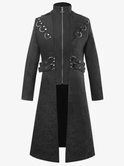 Costumes rétro à manches longues en polyester rétro vintage noir pour homme