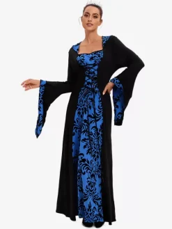 Costumes rétro blancs Costume Marie-Antoinette pour femme Robe accessoire en polyester à lacets en jacquard Costume rétro du XVIIIe siècle Bourgogne