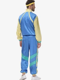 Costumes Rétro Bleus Polyester Hommes Ensemble 1970s