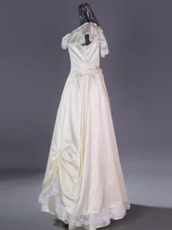 Costumes rétro champagne pour femmes en dentelle plissée en polyester Marie Antoinette Costume ensemble robe rétro vêtements vintage
