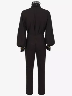 Costumes rétro en polyester rétro vintage noir pour homme