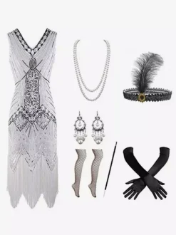 Costumes Rétro Femmes Franges En Strass Marie-Antoinette Ensemble Accessoire Robe De Bal Vintage Bourgogne