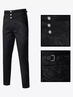Costumes rétro noirs de jacquard de polyester rétro de cru pour l'homme