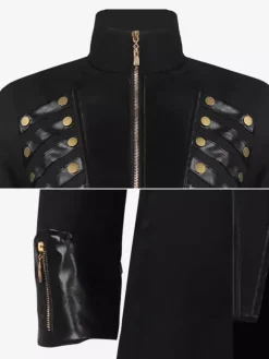 Costumes rétro noirs de vêtements de polyester de manches longues de jacquard occidental de cru pour l'homme