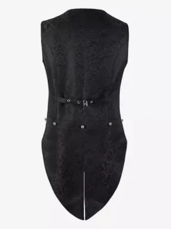 Costumes rétro sans manches en polyester vintage noir pour homme