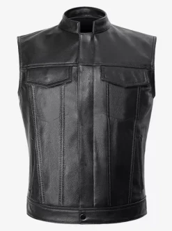 Costumes rétro sans manches en polyester rétro noir vintage pour homme