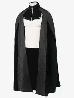 Costumes rétro sans manches en jacquard de polyester élégant vintage noir pour homme