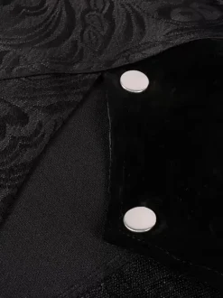 Costumes rétro sans manches en jacquard de polyester élégant vintage noir pour homme