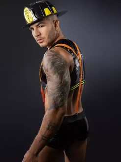 Costumes sexy pour hommes Firefigter Rave Club Hauts et pantalons