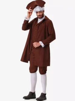 Costumes Café Marron Hommes Rétro Gilet Pantalon Ensemble Costumes De Vacances