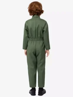 Costumes de combinaison de pilote pour garçons pour enfants Costumes de carnaval d'Halloween vert chasseur