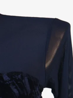 Costumes de danse Ballroom encre robe bleue Lycra Spandex femmes Wear Dancing