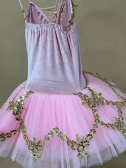 Costumes de danse de Ballet rose enfant fille robe de ballerine à volants en dentelle