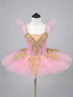 Costumes de danse de Ballet rose fille ballerine Lycra Spandex robe robe vêtements de danse