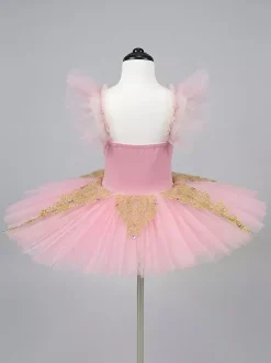 Costumes de danse de Ballet rose fille ballerine Lycra Spandex robe robe vêtements de danse