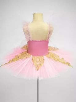 Costumes de danse de Ballet rose fille ballerine Lycra Spandex robe robe vêtements de danse