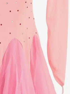 Costumes de danse de salon Robe tunique sexy en lycra et élasthanne pour femme rose Robe de danse