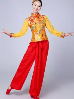 Costumes de danse folklorique chinoise pour femmes Costumes asiatiques Yangko Costume de danse Tang