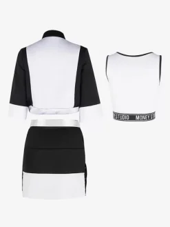 Costumes de danse Jazz femmes Mini jupe en Polyester top avec ceinture veste