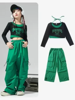 Costumes de danse Jazz top manches longues pantalon en Polyester femmes