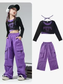 Costumes de danse Jazz top manches longues pantalon en Polyester femmes