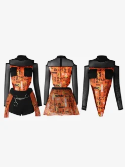 Costumes De Danse Jazz Top Short En Polyester Pour Femmes Ensemble De Danse