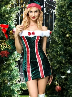 Costumes de Noël Robe de lingerie chaude pour femmes de Noël