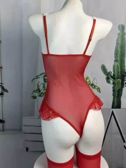 Costumes de Noël sexy pour femmes body bicolore