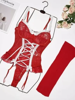Costumes de Noël sexy pour femmes body bicolore