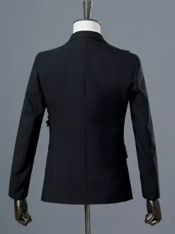 Costumes de performance rétro à manches longues pour hommes noirs Bourgogne