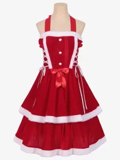 Costumes De Père Noël 2 Pièces Ensembles De Noël Sexy En Fausse Fourrure