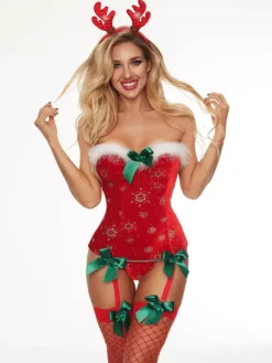 Costumes de Père Noël pour femmes sexy avec bas